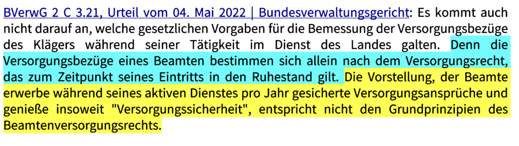 Urteil vom Bundesverwaltungsgericht zur Pensionssicherheit